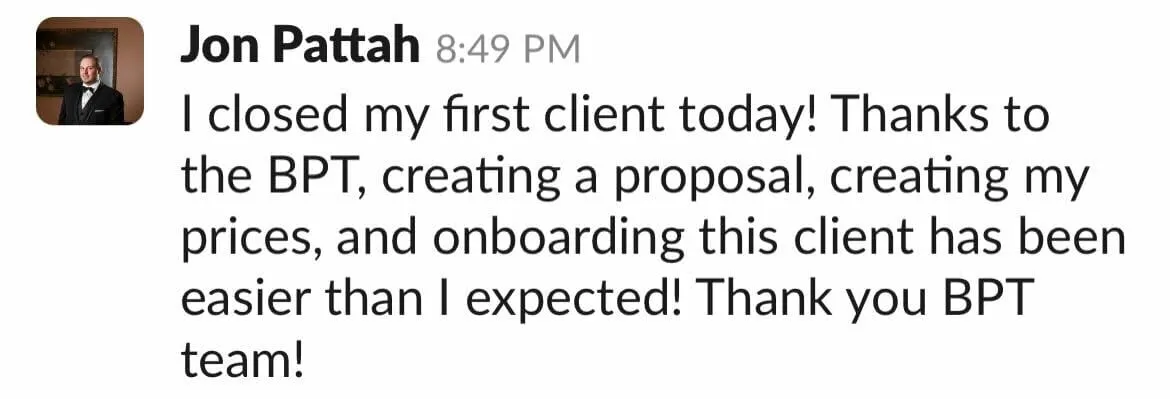 Jon Pattah -- closed first client